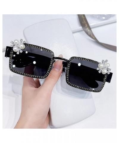 Trendy Square Rhinestones Sunglasses Women Shiny Fashion Crystal Party Sun Glasses Bling Diamond Eyewear Ladies Black $10.71 ...