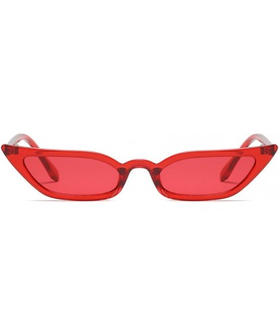 90s Vintage Retro Inspired Narrow Cateye Sunglasses for Women Skinny Small Fashion Cat Eye Glasses Red $9.66 Cat Eye