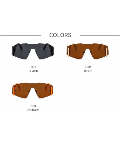 One Piece Rectangle Sunglasses Women Sexy Retro Oversized Mens Sun Glasses Vintage Siamese black Eyewear Female Brown $10.44 ...