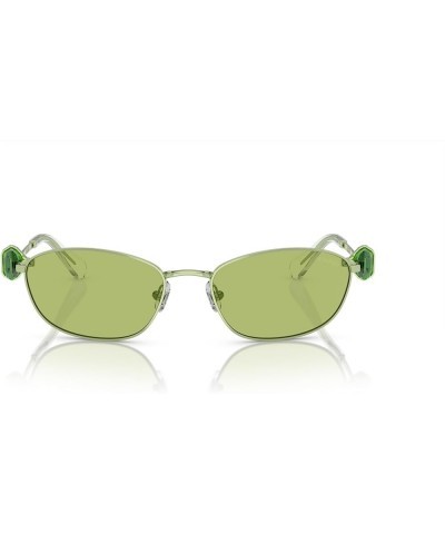 Women's Sk7010 Oval Sunglasses Green/Light Green Mirrored Silver $100.27 Oval