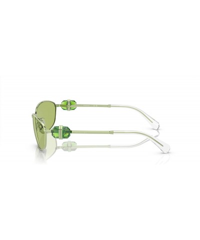 Women's Sk7010 Oval Sunglasses Green/Light Green Mirrored Silver $100.27 Oval