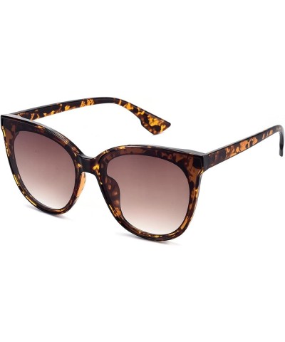 Fashion Cat Eye Sunglasses for Women Oversized Style MS51802 C2 Tortoise $9.68 Oversized