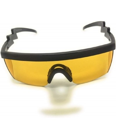 Retro Rainbow Mirrored Lens ZigZag Sunglasses Cheaper than Pit Vipers Goggle Style Black Yellow $7.20 Designer