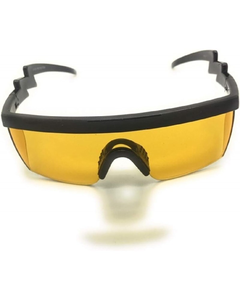 Retro Rainbow Mirrored Lens ZigZag Sunglasses Cheaper than Pit Vipers Goggle Style Black Yellow $7.20 Designer