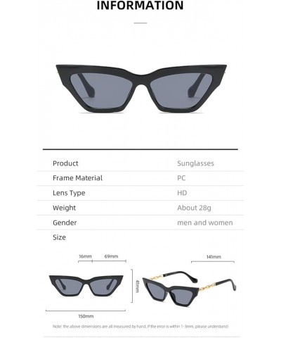 Retro Cat Eye Small Frame Sunglasses for Men and Women (Color : G, Size : Medium) Medium G $20.23 Designer