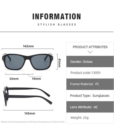 Fashion Retro Square Men and Women Sunglasses Casual Beach Vacation Sunglasses (Color : 8, Size : 1) 1 3 $9.17 Designer