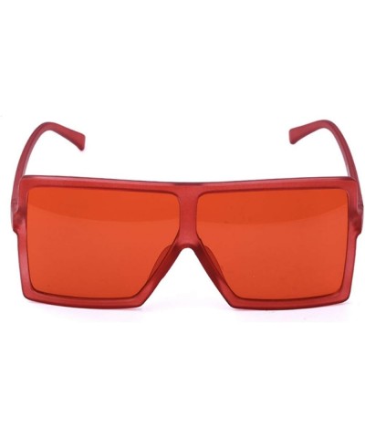 Square Oversized Sunglasses for Women Big Large Men fashion shield Red $7.13 Square