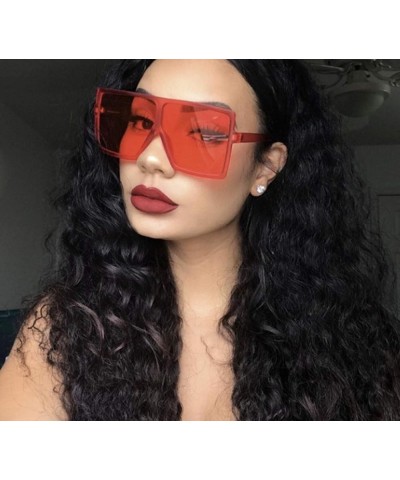 Square Oversized Sunglasses for Women Big Large Men fashion shield Red $7.13 Square