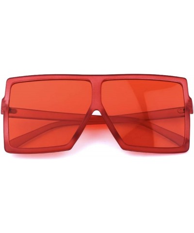 Square Oversized Sunglasses for Women Big Large Men fashion shield Red $7.13 Square