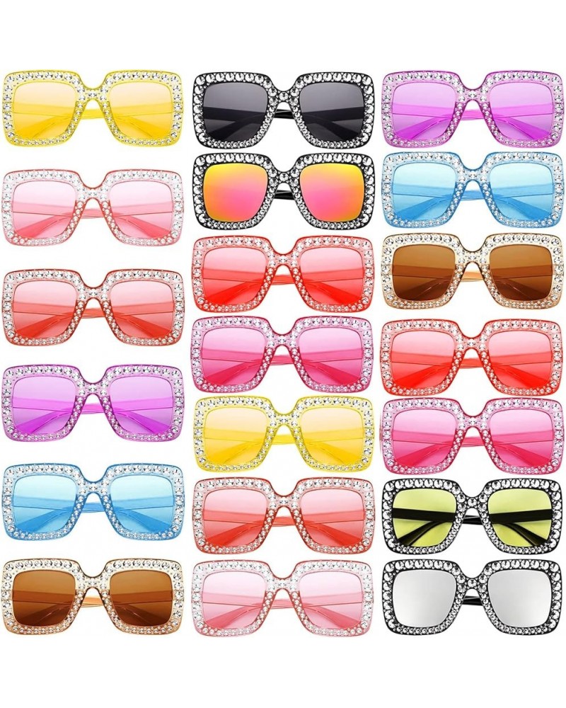 10/20 Pack Crystal Oversized Square Sunglasses Diamond Glitter Sunglasses Retro Sparkling Sunglasses Party Favors 20-mix $16....