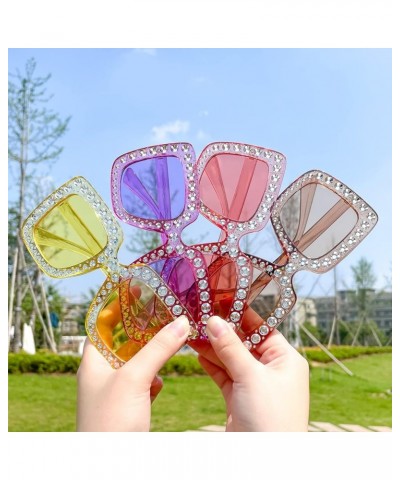 10/20 Pack Crystal Oversized Square Sunglasses Diamond Glitter Sunglasses Retro Sparkling Sunglasses Party Favors 20-mix $16....