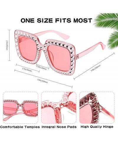 10/20 Pack Crystal Oversized Square Sunglasses Diamond Glitter Sunglasses Retro Sparkling Sunglasses Party Favors 20-mix $16....