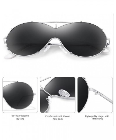 Trendy Aviator Sunglasses Men Women Retro Metal Frame Shades Lentes De Sol Para Mujer BP3612 Silver Frame/Black Lens $14.24 A...