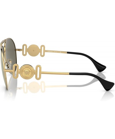 Unisex Sunglasses Gold Frame, Brown Mirror Gold Lenses, 65MM Gold $79.88 Designer