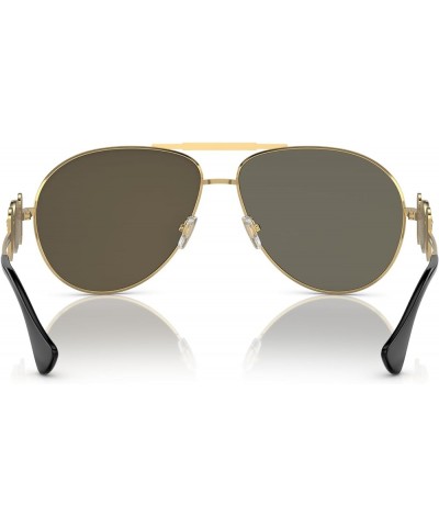 Unisex Sunglasses Gold Frame, Brown Mirror Gold Lenses, 65MM Gold $79.88 Designer