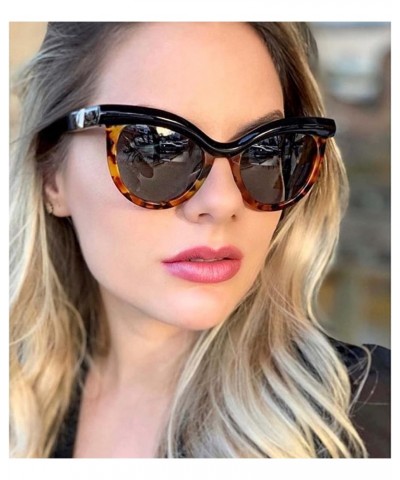 Ladies Half Frame Cat Eye Sunglasses Outdoor Holiday Decorative Glasses (Color : C, Size : Medium) Medium C $16.20 Designer