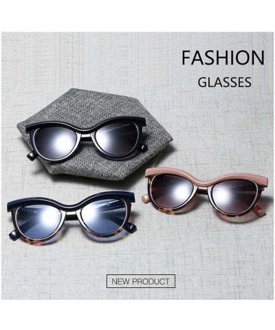 Ladies Half Frame Cat Eye Sunglasses Outdoor Holiday Decorative Glasses (Color : C, Size : Medium) Medium C $16.20 Designer