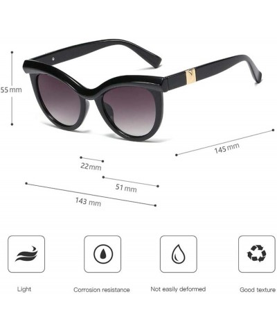 Ladies Half Frame Cat Eye Sunglasses Outdoor Holiday Decorative Glasses (Color : C, Size : Medium) Medium C $16.20 Designer