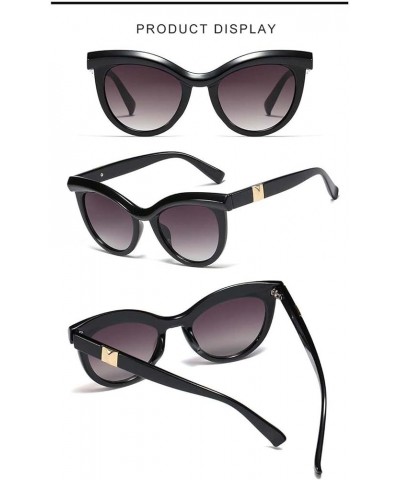 Ladies Half Frame Cat Eye Sunglasses Outdoor Holiday Decorative Glasses (Color : C, Size : Medium) Medium C $16.20 Designer