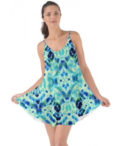 Womens Tie Dye Sleeveless Summer Casual Beach Cover Up Short Mini Dress, XS-3XL Mint Glow $16.27 Designer