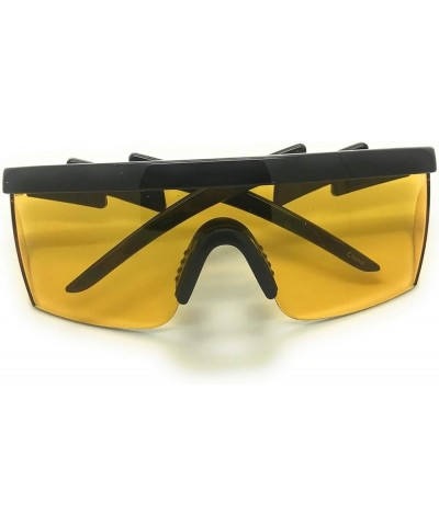 Retro Rainbow Mirrored Lens ZigZag Sunglasses Cheaper than Pit Vipers Goggle Style Black Yellow $7.20 Designer