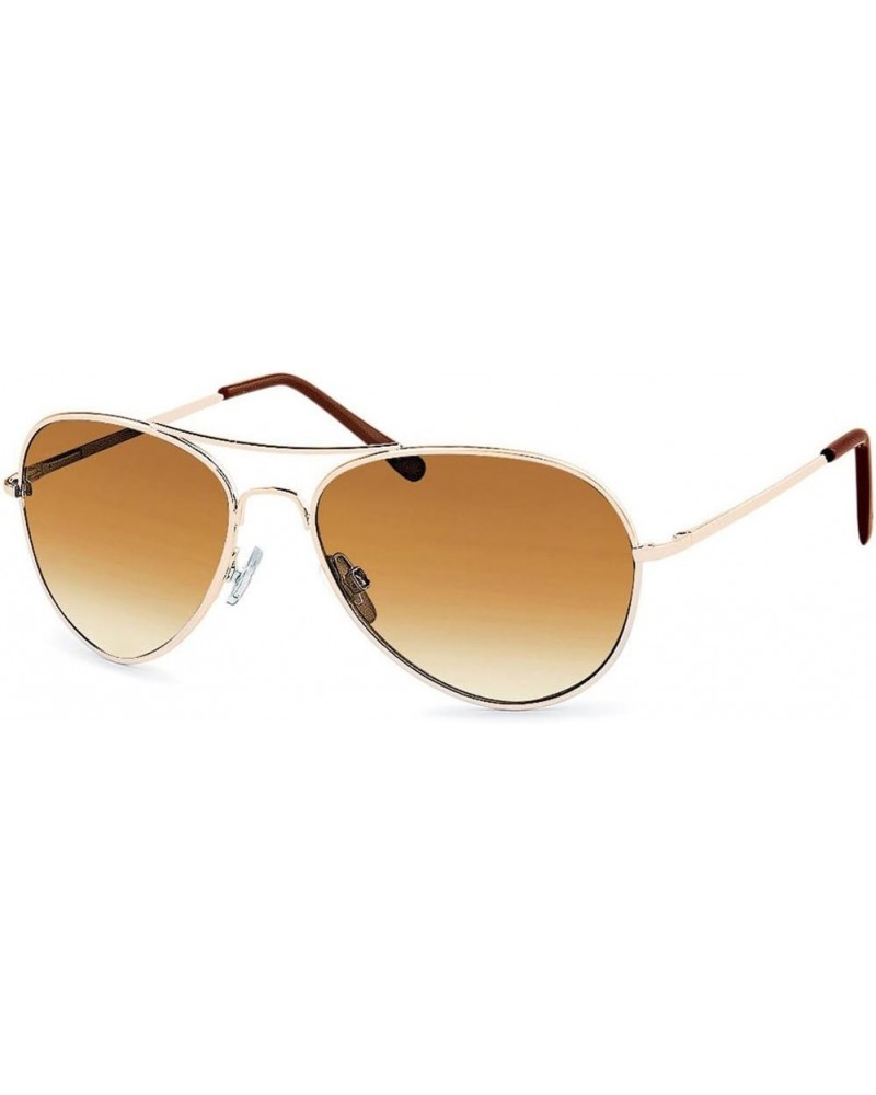 Bling Metal Sunglasses - PILOT gold/brown $15.01 Designer