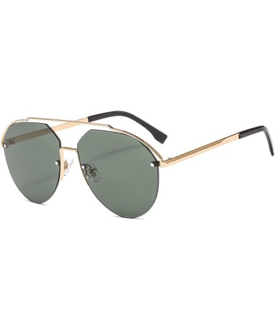 Womens Classic Sunglasses Oversized Semi Rimless Sunglasses for Men Dark Green $13.19 Rimless