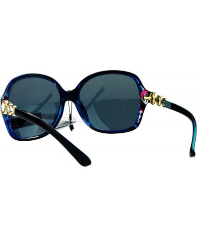 Womens Polarized Lens Sunglasses Rhinestone Designer Style Eyewear UV 400 Blue Pink $9.85 Square