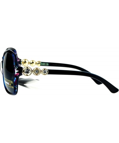 Womens Polarized Lens Sunglasses Rhinestone Designer Style Eyewear UV 400 Blue Pink $9.85 Square