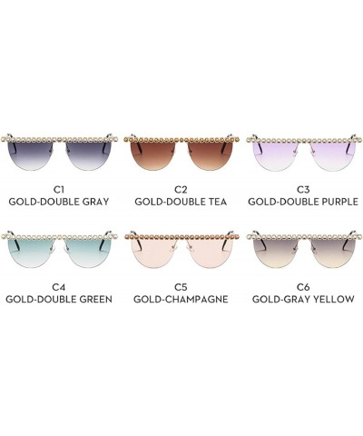 Unique Half Round Diamond Sunglasses For Women Cute Rimless Rhinestone Sun Glasses Ladies Trendy Party Eyewear Gray $9.14 Rim...