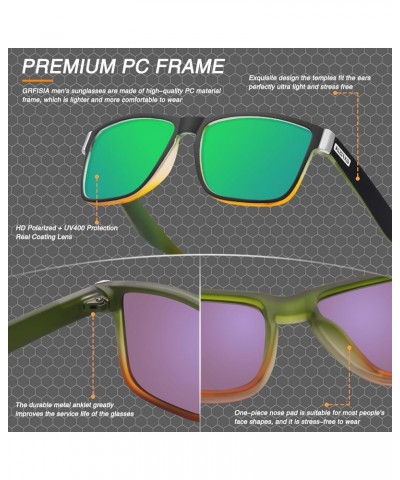 Vintage Polarized Sunglasses for Men and Women Driving Sun glasses 100% UV Protection 2pack Black+green $9.68 Square