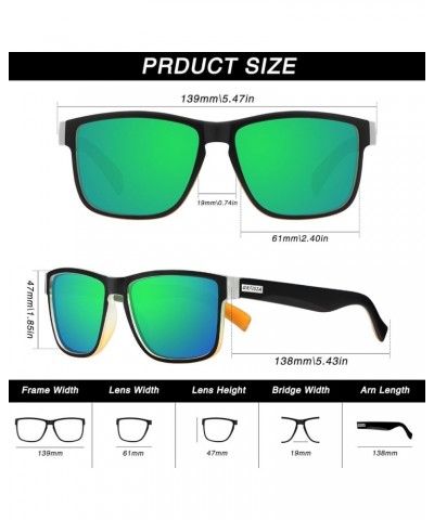 Vintage Polarized Sunglasses for Men and Women Driving Sun glasses 100% UV Protection 2pack Black+green $9.68 Square