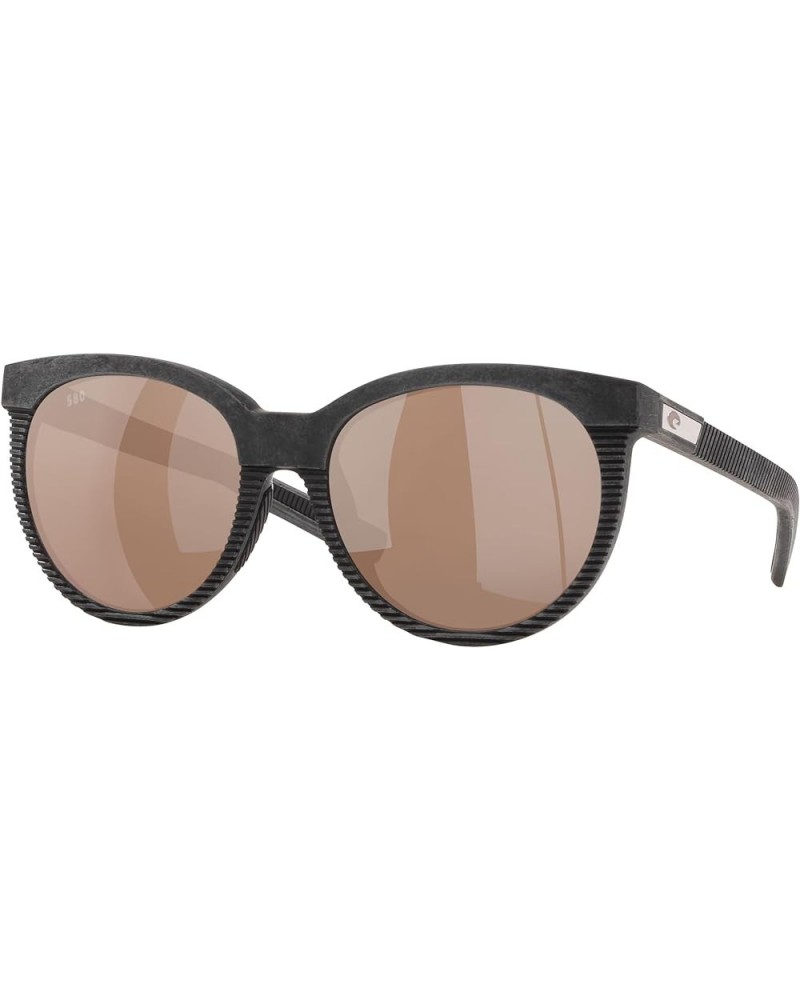 womens Victoria Rectangular Sunglasses Net Gray With Gray Rubber / Copper Silver Mirror Polarized $94.18 Rectangular