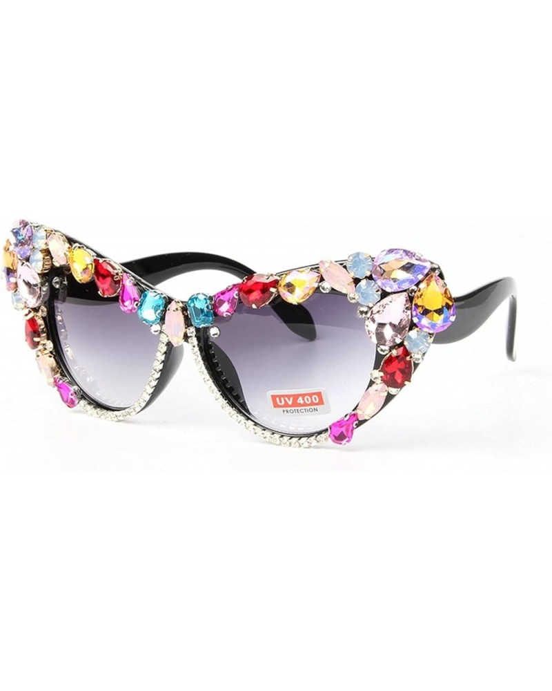 Oversized Cat Eye Crystal Sunglasses Women Bling Rhinestone Sun glasses for Woman Luxury Fashion Colorful Crystal Shades Big&...