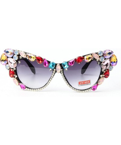 Oversized Cat Eye Crystal Sunglasses Women Bling Rhinestone Sun glasses for Woman Luxury Fashion Colorful Crystal Shades Big&...