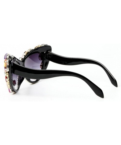 Oversized Cat Eye Crystal Sunglasses Women Bling Rhinestone Sun glasses for Woman Luxury Fashion Colorful Crystal Shades Big&...