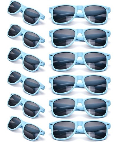 12 Pack Neon Colors Sunglasses Classic Retro Party Favors Sunglasses for Unisex Adult Light Sky Blue $9.68 Goggle