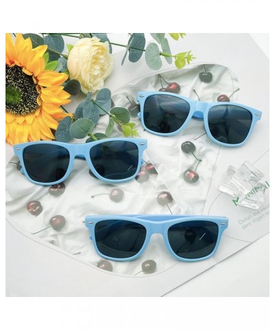 12 Pack Neon Colors Sunglasses Classic Retro Party Favors Sunglasses for Unisex Adult Light Sky Blue $9.68 Goggle