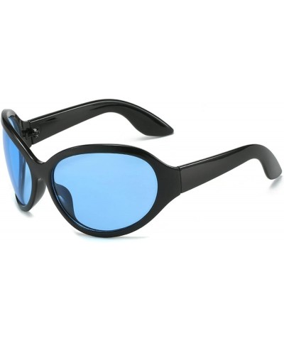 2023 punk Oversized Goggle Sunglasses Women Men Designer Sun Glasses Eyewear Female Y2k Eyeglasses Blue $9.61 Oversized