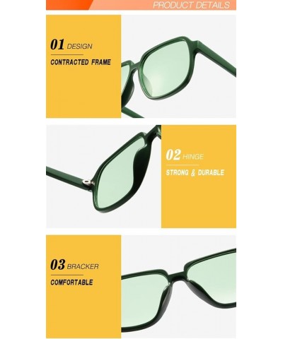 Retro Large Frame Men and Women Sunglasses Fashion Simple Square Sunglasses Sunglasses (Color : 7, Size : One Size) One Size ...