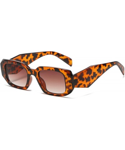 Sunglasses For Women Classic Design Fashion UV400 Square Sun Glasses Unisex Unique Rectangular Eyewear Leopard $11.39 Square