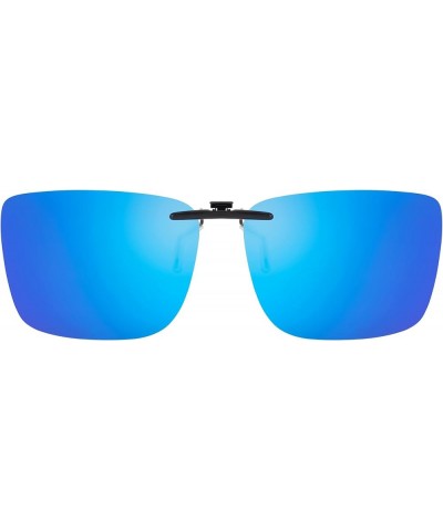 Kids Junior Clip On Sunglasses Polarized for Prescription Glasses Non Flip Up Blue Mirrored 57*42 mm $11.87 Rimless