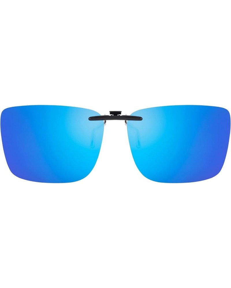 Kids Junior Clip On Sunglasses Polarized for Prescription Glasses Non Flip Up Blue Mirrored 57*42 mm $11.87 Rimless