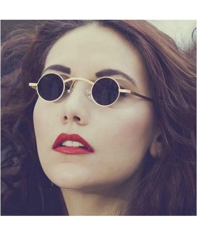 Fashion Vintage Diamond round punk Sunglasses Women Small Frame Crystal Sun Glasses Colorful Rhinestone Shades 2pcs-blackbrow...