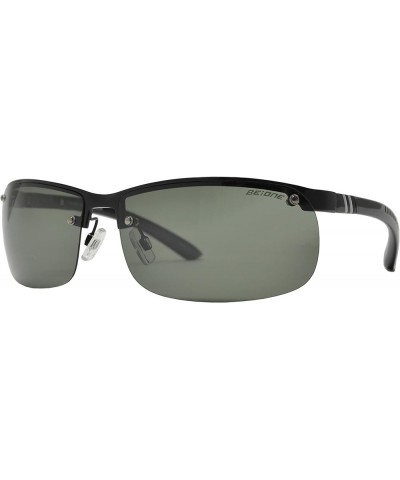 Polarized Oversized Semi Rimless Sports Sunglasses with Spring Hinge for Men Black + Polarized G15 Green $10.00 Sport