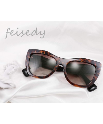 Retro Thick Cat Eye Sunglasses Women Fashion Thick Frame Cateye Sunglasses B9032 Brown Tortoise/Black Temples $6.00 Cat Eye