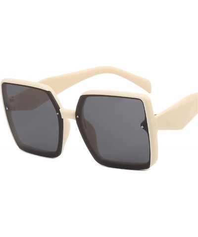 Square Frame Fashion Large Frame Sunglasses for Men and Women (Color : E, Size : 1) 1 D $17.83 Designer