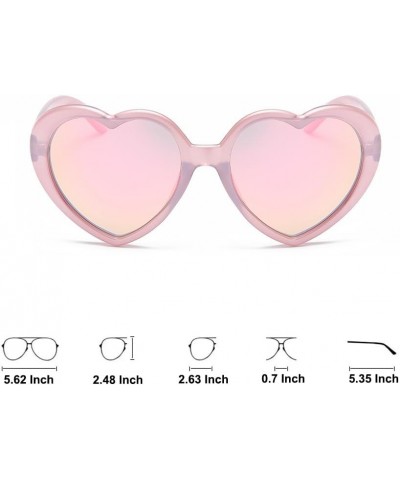 Women Polarized Love Heart Sunglasses,Fashion Cute Heart Glasses Vintage Eyewear Sunglasses for Ladies Purplepink $5.82 Heart