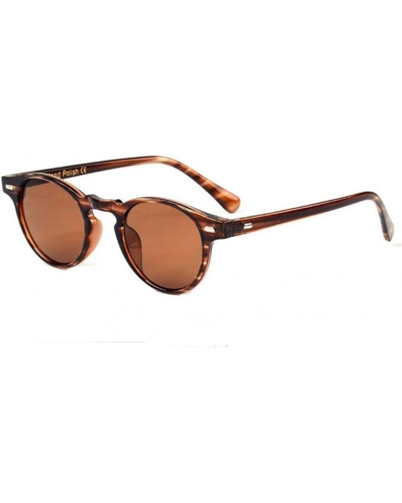 Men Retro Round Vntage UV400 Sunglasses Women Oval Glasses Eyewear (Leopard Brown, 4.5) $9.87 Oval