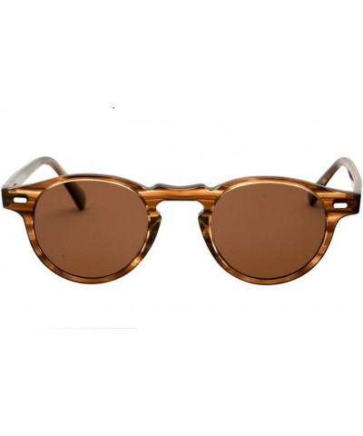 Men Retro Round Vntage UV400 Sunglasses Women Oval Glasses Eyewear (Leopard Brown, 4.5) $9.87 Oval